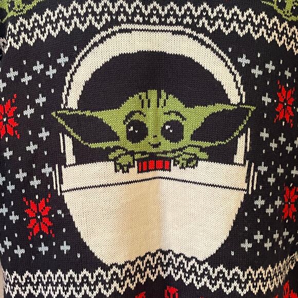 Star Wars Geeknet Mandalorian The Child Grogu Ugly Christmas Sweater Size L NWOT - Picture 2 of 5